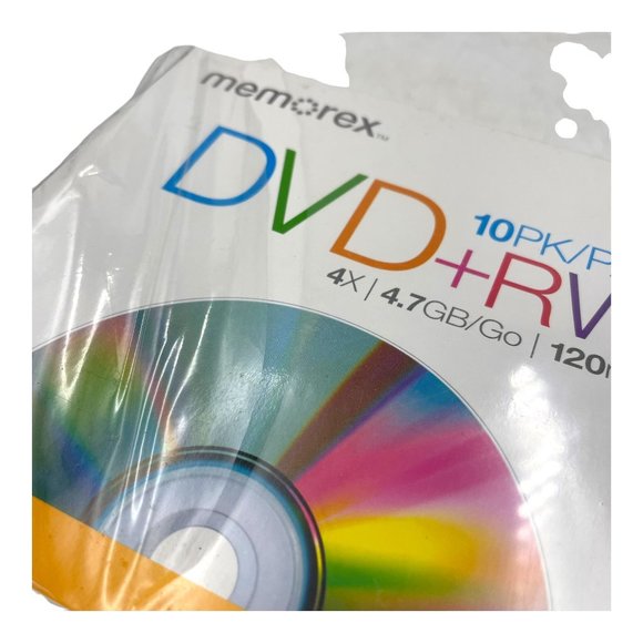 Memorex Rewritable DVD + RW 10 Pack 4x 4.7GB 120min Disks Jewel Cases SEALED - Picture 7 of 7